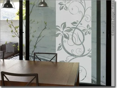 Sichtschutz für Glasflaechen mit Ornament