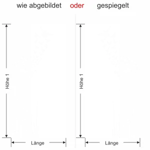 Sichtschutz Glastür Vogelschwarm aus der Pusteblume - Ansicht Ausrichtung