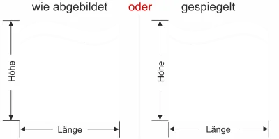 sichtschutz für Fenster mit Wellenmotiv - Ansicht Ausrichtung mit Farbauswahl