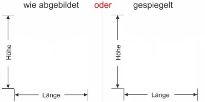 Milchglasfolie als Sichtschutz für den Flur - Ansicht Ausrichtung mit Farbauswahl