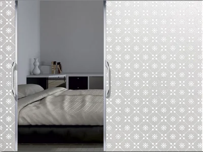 Sternchenglas Dekor auf Milchglasfolie gedruckt