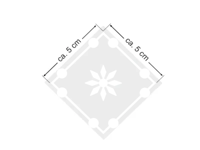 Sternchenglas Dekor auf Milchglasfolie gedruckt