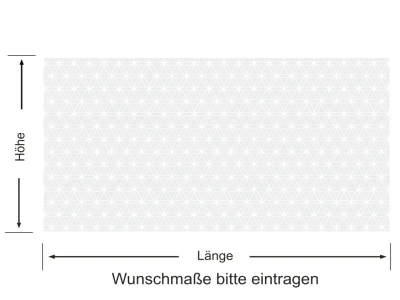 Sichtschutzdekor in Musselinglasoptik mit der Blume des Lebens