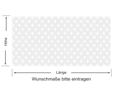 Sichtschutzdekor Musselinglas mit französischer Lilie