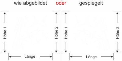 Sichtschutzfolie Bambusrohr mit Vögeln - Ansicht Ausrichtung mit Farbauswahl und Anleitung zur Größenberechnung - Vorschlag 2
