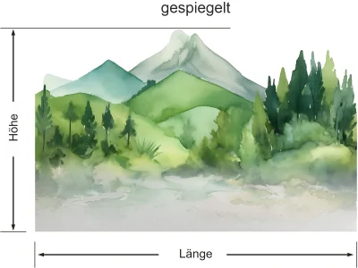 Sichtschutzfolie Bergwelt - Ansicht gespiegelt