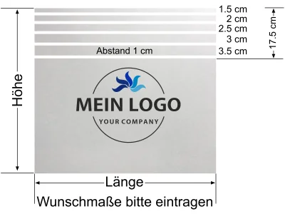 Sichtschutzfolie Blickschutz Firmenlogo gedruckt - Ansicht Beispielbild