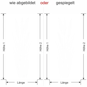 Sichtschutzfolie Glastür Elegante Grashalme - Ansicht Ausrichtung mit Farbauswahl und Anleitung zur Größenberechnung - Vorschlag 2