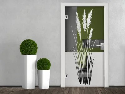Sichtschutzfolie Glastür Elegante Grashalme