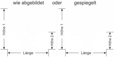 Sichtschutzfolie Goldfruchtpalme - Ansicht Ausrichtung mit Farbauswahl und Anleitung zur Größenberechnung - Vorschlag 1