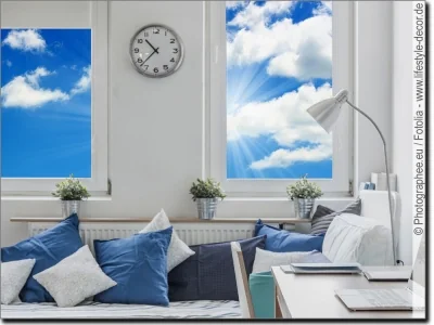 Sichtschutzfolie für Glasflächen mit Foto eines Himmels