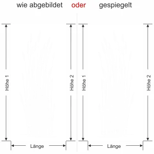 Sichtschutzfolie Majestätische Gräser - Ansicht Ausrichtung mit Farbauswahl und Anleitung zur Größenberechnung - Vorschlag 2