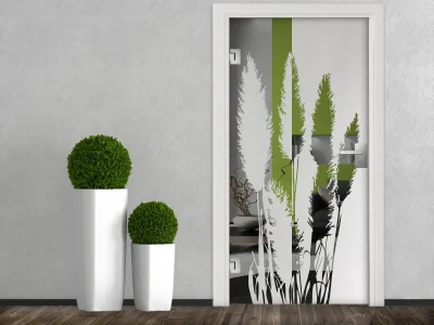 Sichtschutz Pampasgras auf Glastür