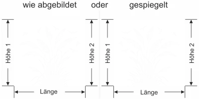 Sichtschutzfolie Pampasgras und Vögel im Wind - Ansicht Ausrichtung mit Farbauswahl und Anleitung zur Größenberechnung - Vorschlag 2