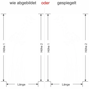 Sichtschutzfolie Glastür Pusteblume mit Vogelschwarm - Ansicht Ausrichtung und Farbauswahl