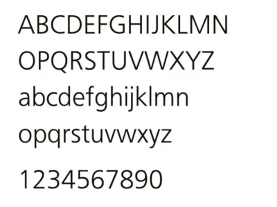 Sichtschutzfolie mit Wunschtext für Tanzschule - Ansicht Alphabet 1.Zeile