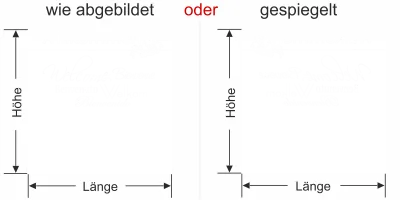 Fensterfolie mit Willkommen in verschiedenen Sprachen - Ansicht Ausrichtung mit Farbauswahl