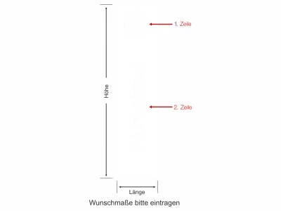 Sichtschutzfolie Wunschtext für Eingangstür - Ansicht Farbauswahl