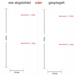 Sichtschutzfolie Wunschtext für Eingangstür - Ansicht Farbauswahl