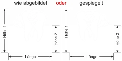Selbstklebende Sichtschutzfolie für die Zahnarztpraxis - Ansicht Ausrichtung mit Farbauswahl Vorschlag 1