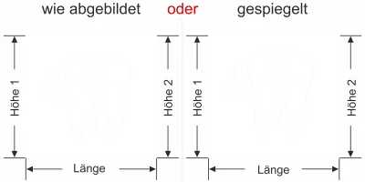 Selbstklebende Sichtschutzfolie für die Zahnarztpraxis - Ansicht Ausrichtung mit Farbauswahl Vorschlag 1