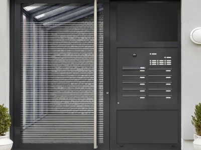 Milchglasfolie Gewerbe Streifen 1/2