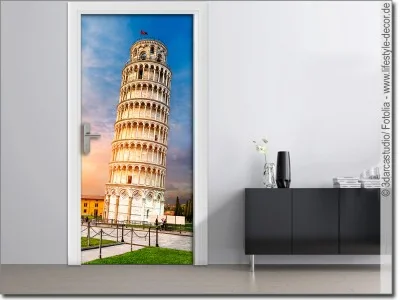 Türposter des schiefen Turms von pisa in Italien