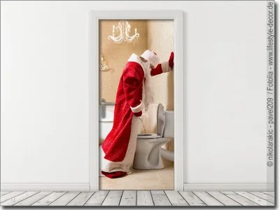 Tapete als Aufkleber für die Tür mit Weihnachtsmann
