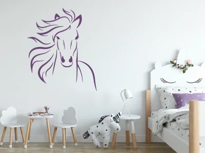 Wandtattoo mit galoppierendem Pferd