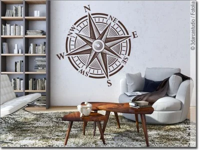 Aufkleber für die Wand mit Windrose