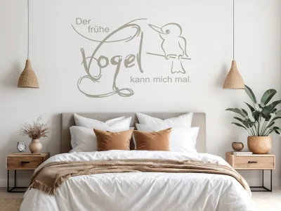 Wandspruch Der frühe Vogel