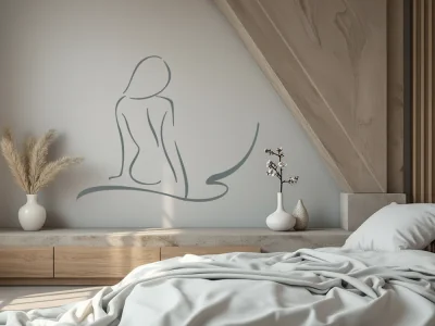 Wandtattoo mit weiblichem Rücken