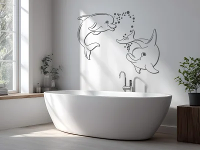 Wandtattoo mit zwei Delphinen