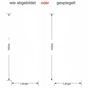 Wandbanner mit Blüten Ornament - Ansicht Ausrichtung mit Farbauswahl