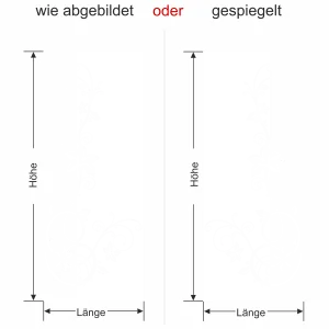 Wandbanner mit floralem Ornament Dreamland - Ansicht Ausrichtung mit Farbauswahl