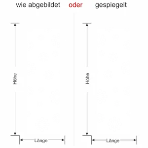 Wandbanner mit Fleurs - Ansicht Ausrichtung mit Farbauswahl