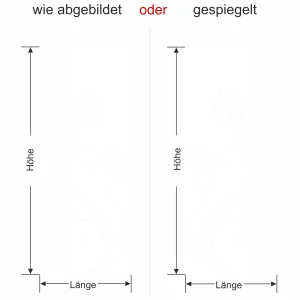 Wandbanner mit Hibiskus - Ansicht Ausrichtung mit Farbauswahl