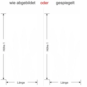Wandbanner mit Pampasgras - Ansicht Ausrichtung und Farbauswahl