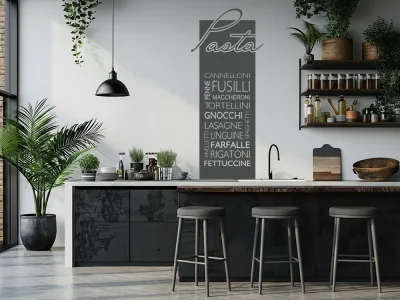 Wandbanner mit verschiedenen Nudelsorten