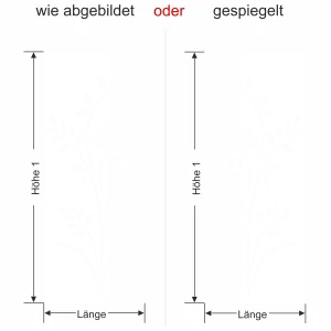 Wandbanner mit dekorativer Pflanze - Ansicht Ausrichtung mit Farbauswahl