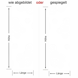 Wandbanner mit Retrokreisen - Ansicht Ausrichtung mit Farbauswahl