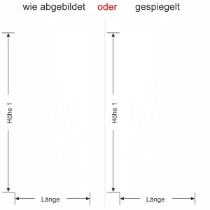 Wandtattoo Banner mit Gras und Vogelschwarm - Ansicht Ausrichtung mit Farbauswahl