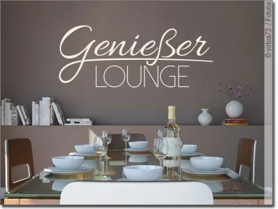 Wandschrift Genießer Lounge