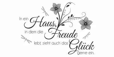 Wandtattoo In ein Haus, in dem die Freude lebt