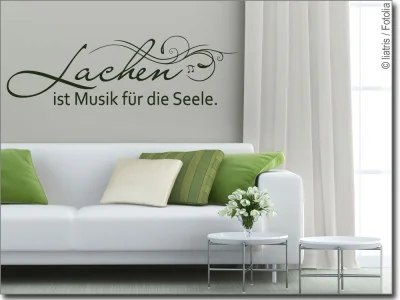 Wandtattoo Lachen ist Musik für die Seele