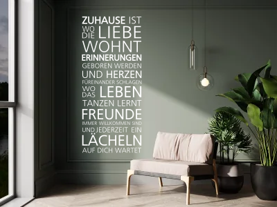 Wandspruch Zuhause ist