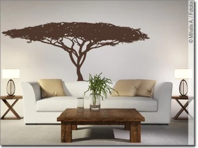 Wandtattoo mit afrikanischem Savannen Baum