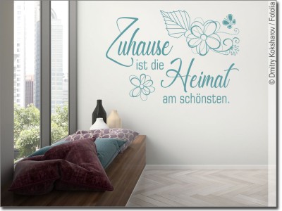Wandtattoo Spruch Zuhause ist die Heimat am schönsten
