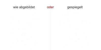 Wandtattoo Bambus mit Pandabär - Ansicht Ausrichtung mit Farbauswahl