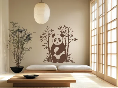 Wandtattoo Bambus mit Pandabär